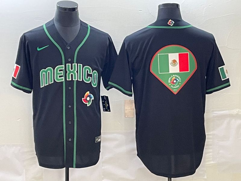 Men 2023 World Cub Mexico Blank Black Nike MLB Jersey10->more jerseys->MLB Jersey